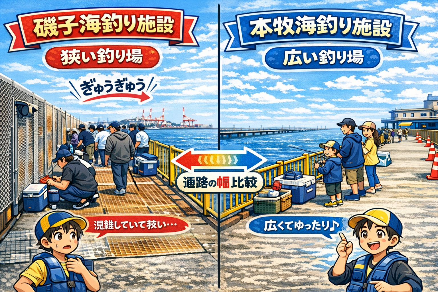 海釣り初心者　本牧海釣り施設と磯子海釣り施設はどちらがおすすめ？